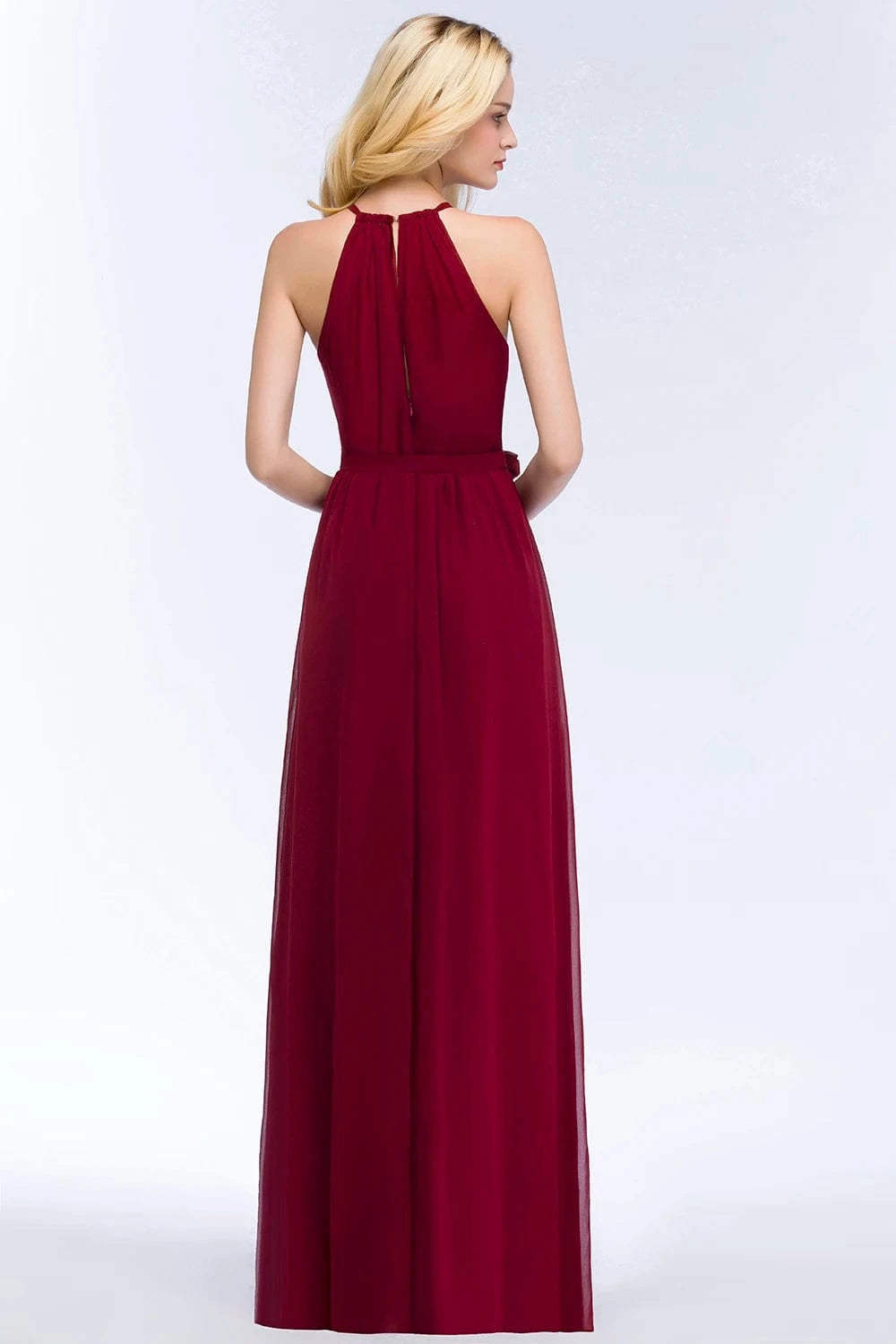 robe demoiselle d'honneur bohème longue fluide champagne style champêtre manches courtes élégante