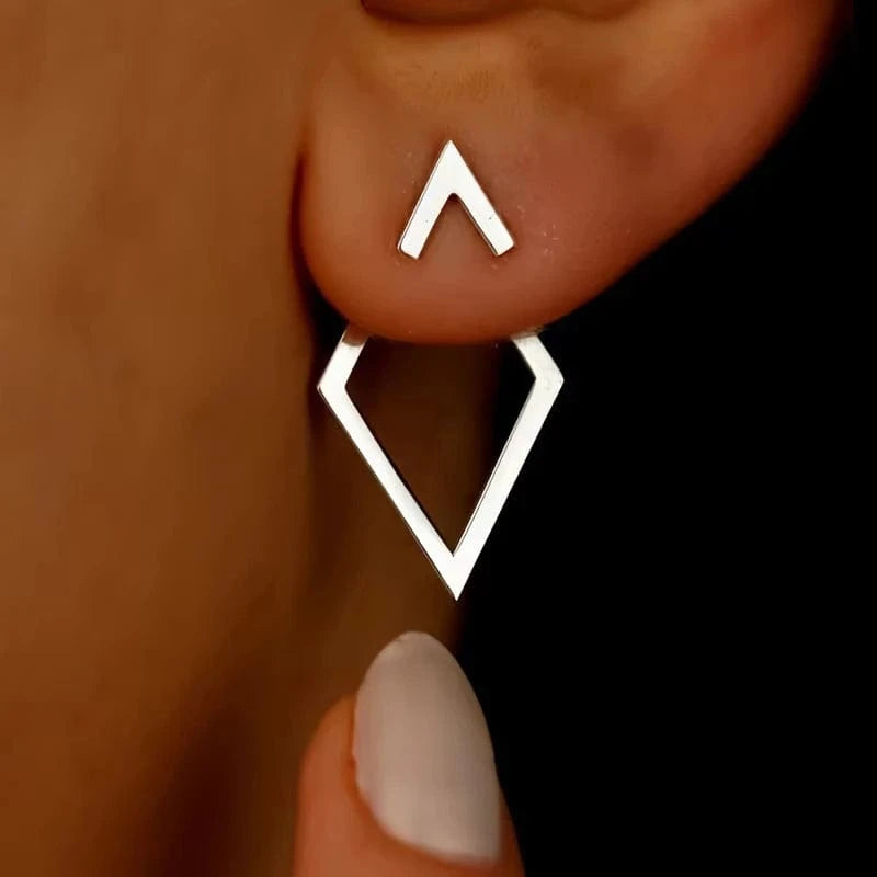 boucles d'oreilles argentées losange élégantes pour soirée chic ou mariage invité