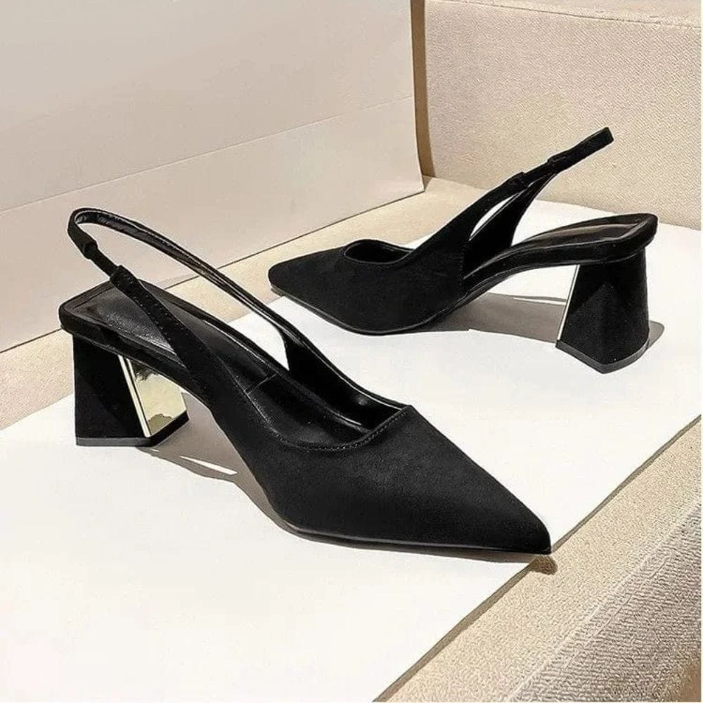 escarpins noirs soirée chic talon ouvert élégants pour mariage invité chic ou soirée habillée