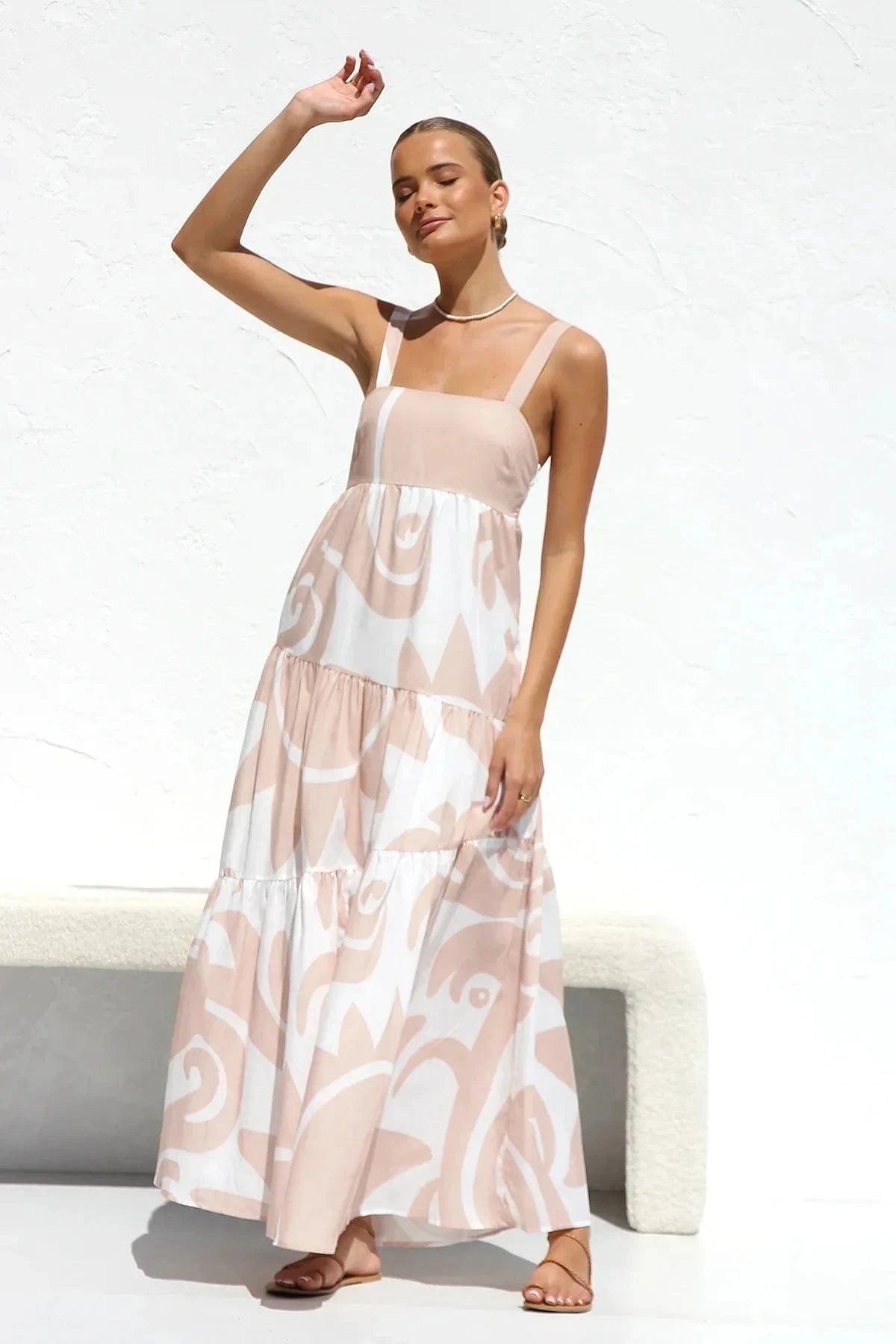robe été bohème longue fluide femme à bretelles fines idéale pour plage ou vacances décontractées