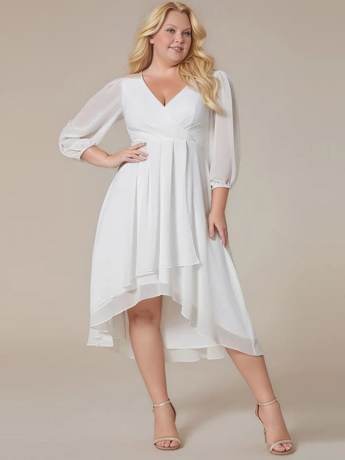 Robe de cocktail blanche grande taille