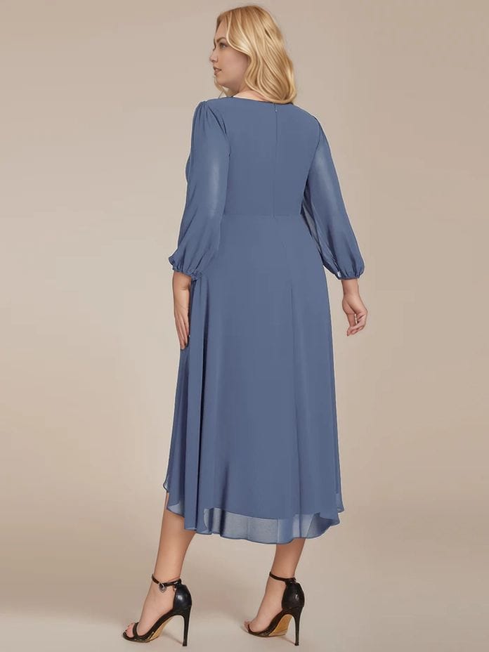 Robe de cocktail bleue grande taille
