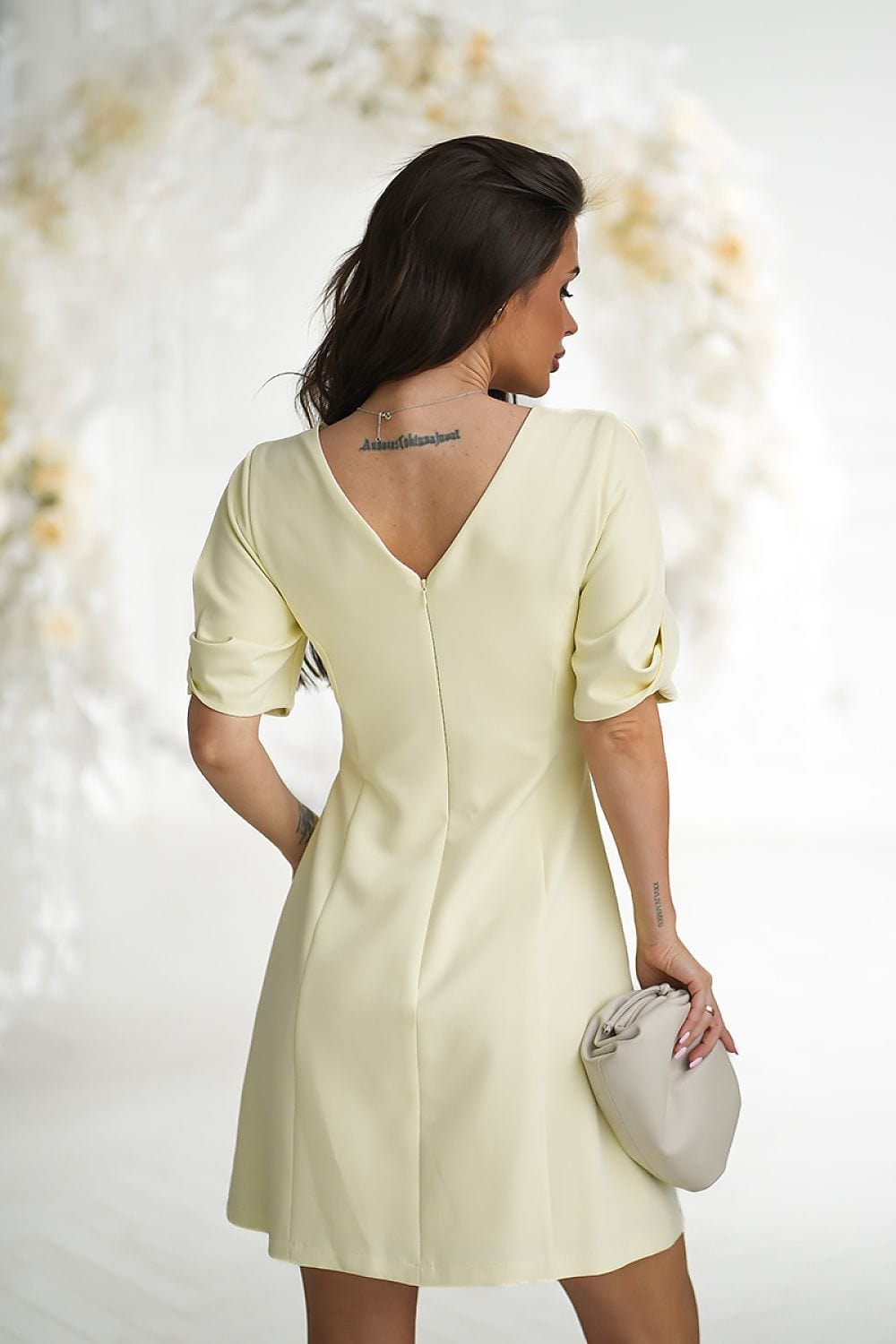 robe cocktail courte chic manches courtes évasée pour soirée ou mariage invitée style élégant