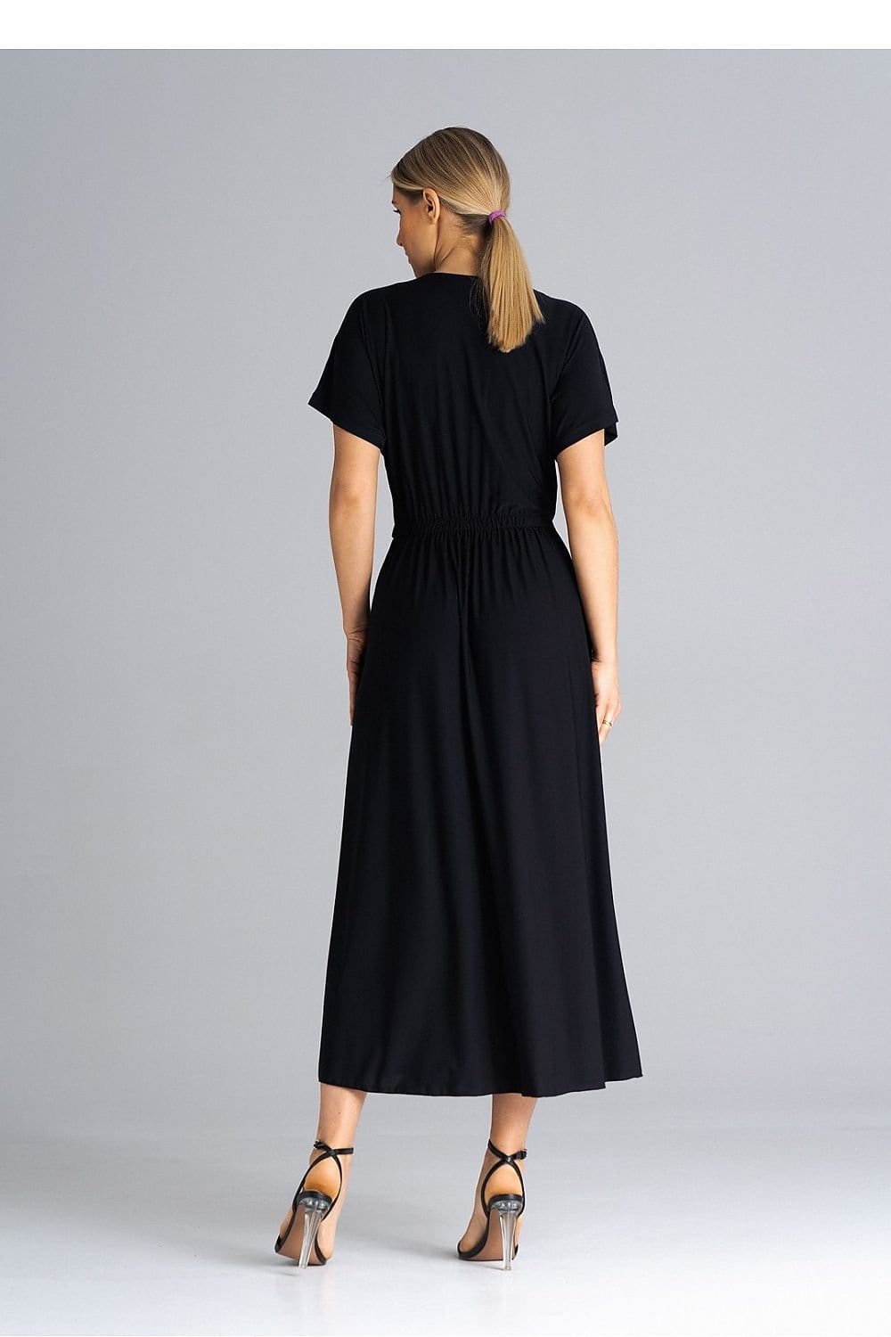 robe été casual longue manches courtes coupe droite fluide pour look décontracté et confortable