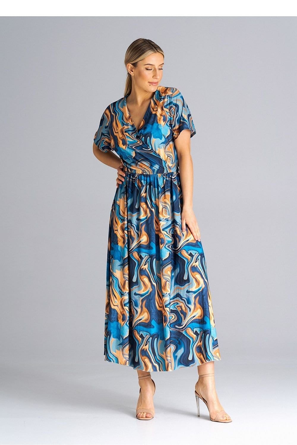 robe été casual longue coupe droite manches courtes fluide légère parfaite pour la saison chaude