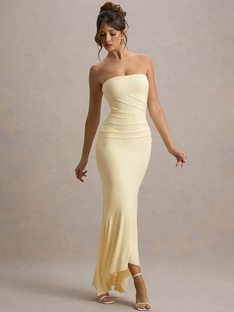 Robe de soirée bustier longue moulante