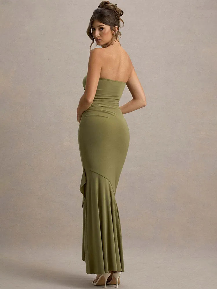 Robe de soirée bustier longue moulante