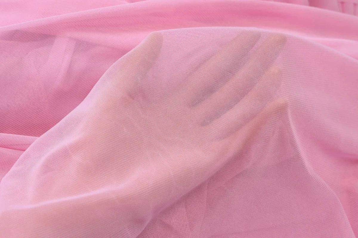 Robe de soirée chic gaze de coton rose poudré longue fluide femme tissu léger et transparent élégant