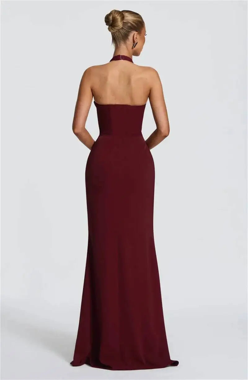 Robe de soirée longue moulante épaules dénudées