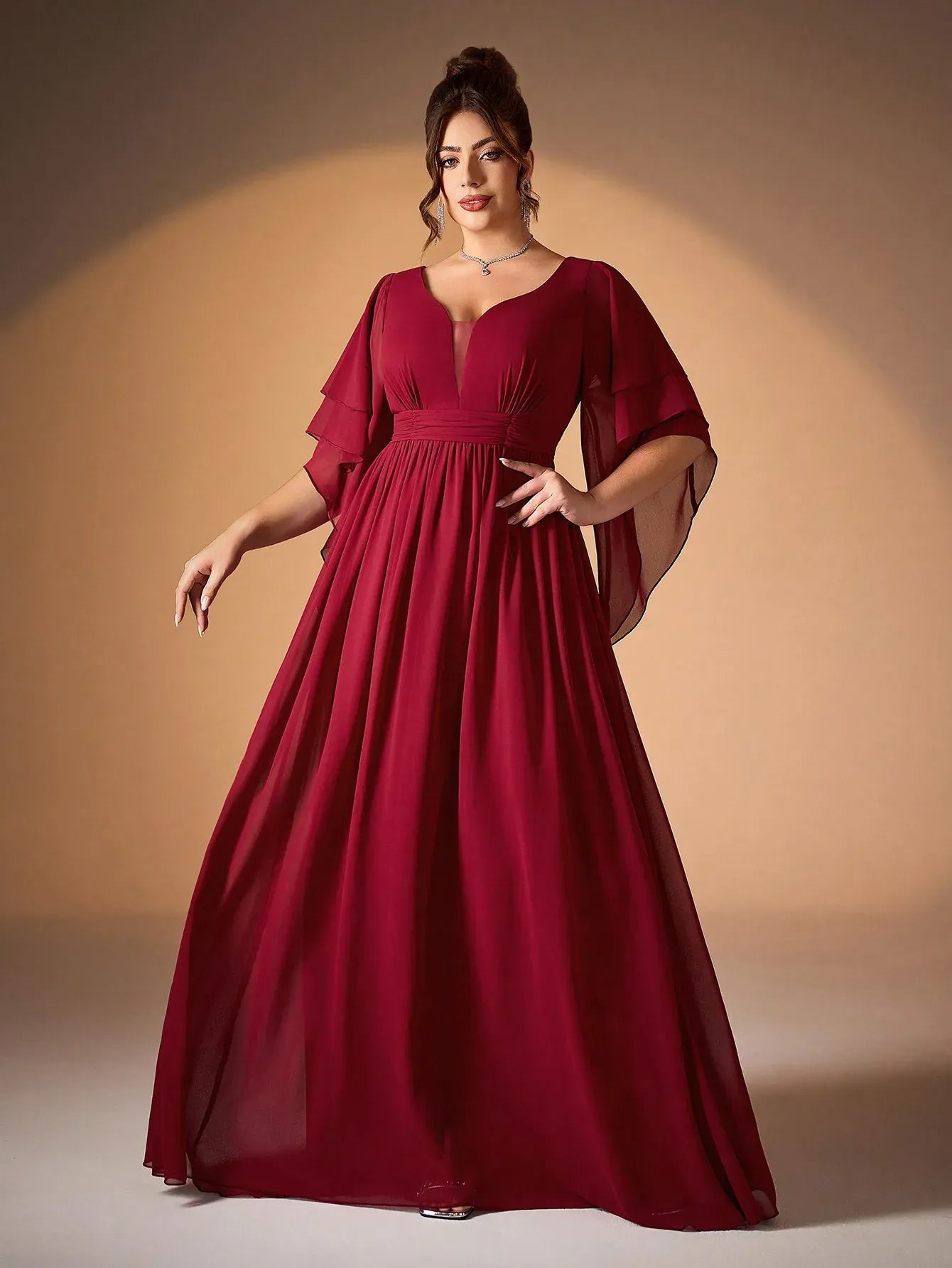 Robe de soirée longue rouge grande taille