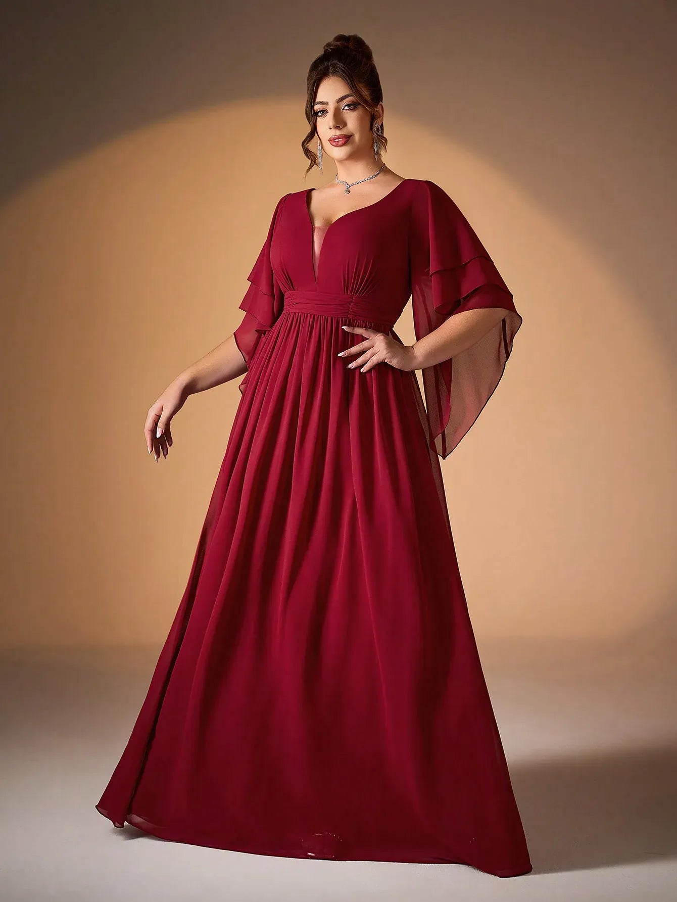 Robe de soirée longue rouge grande taille
