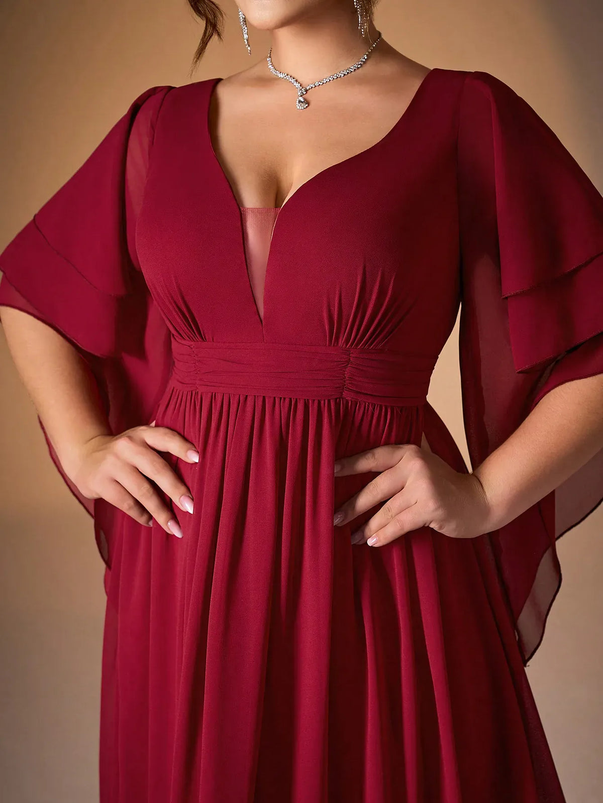 Robe de soirée longue rouge grande taille