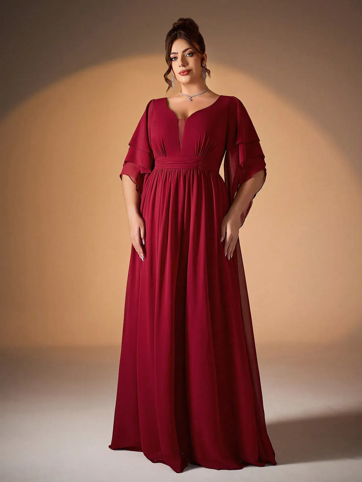 Robe de soirée longue rouge grande taille