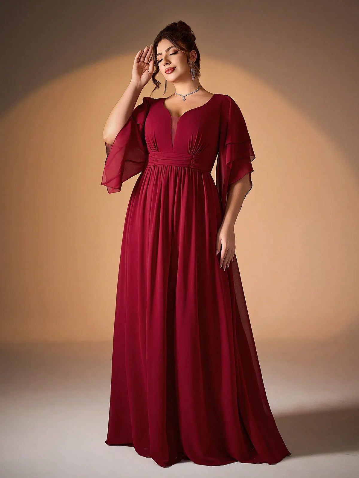 Robe de soirée longue rouge grande taille