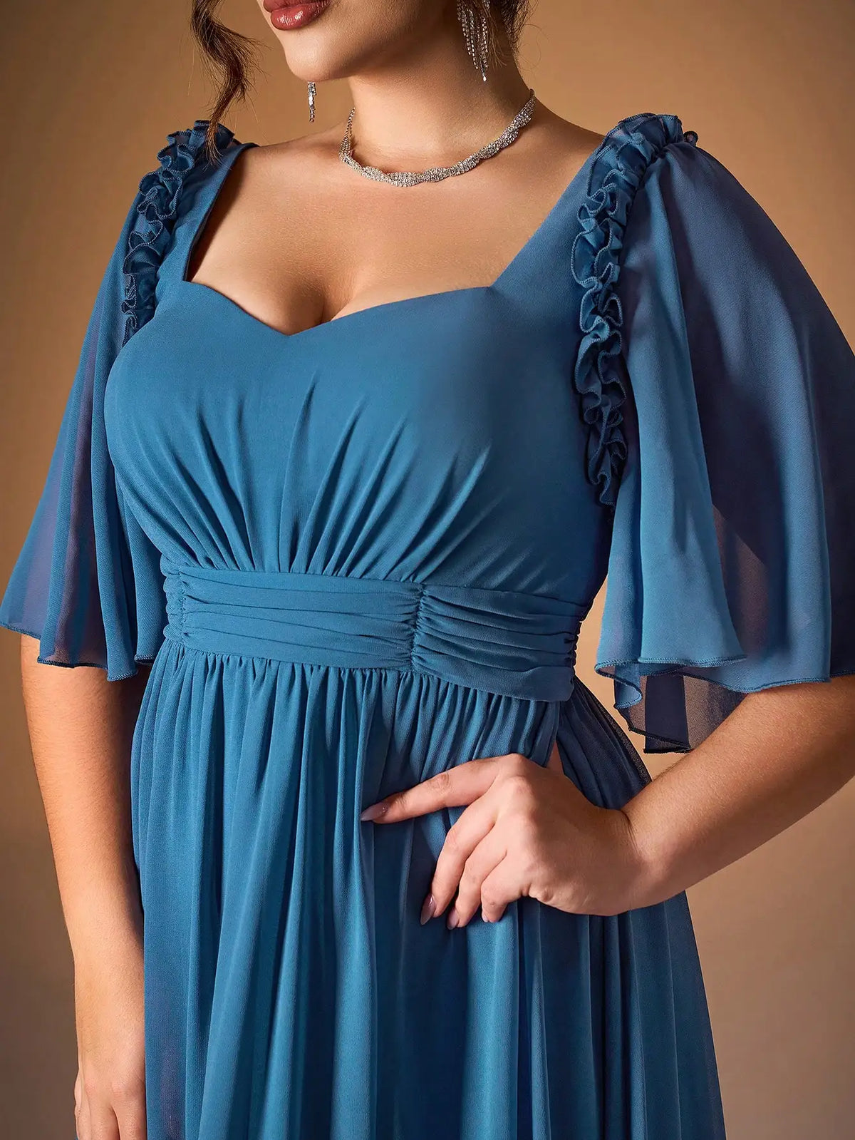 Robe demoiselle d'honneur bleue grande taille
