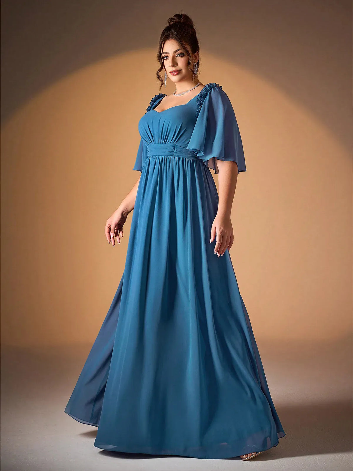 Robe demoiselle d'honneur bleue grande taille