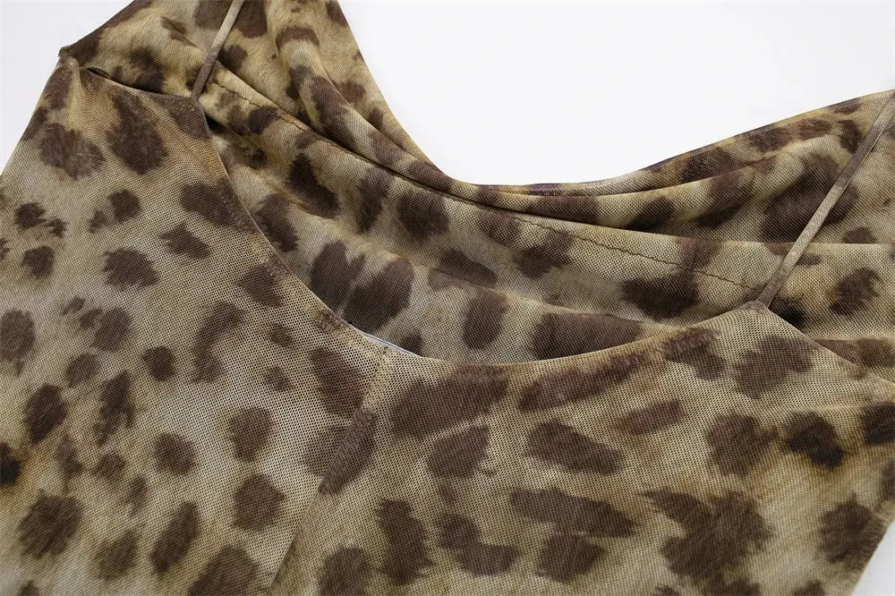 Robe été à imprimé léopard longue