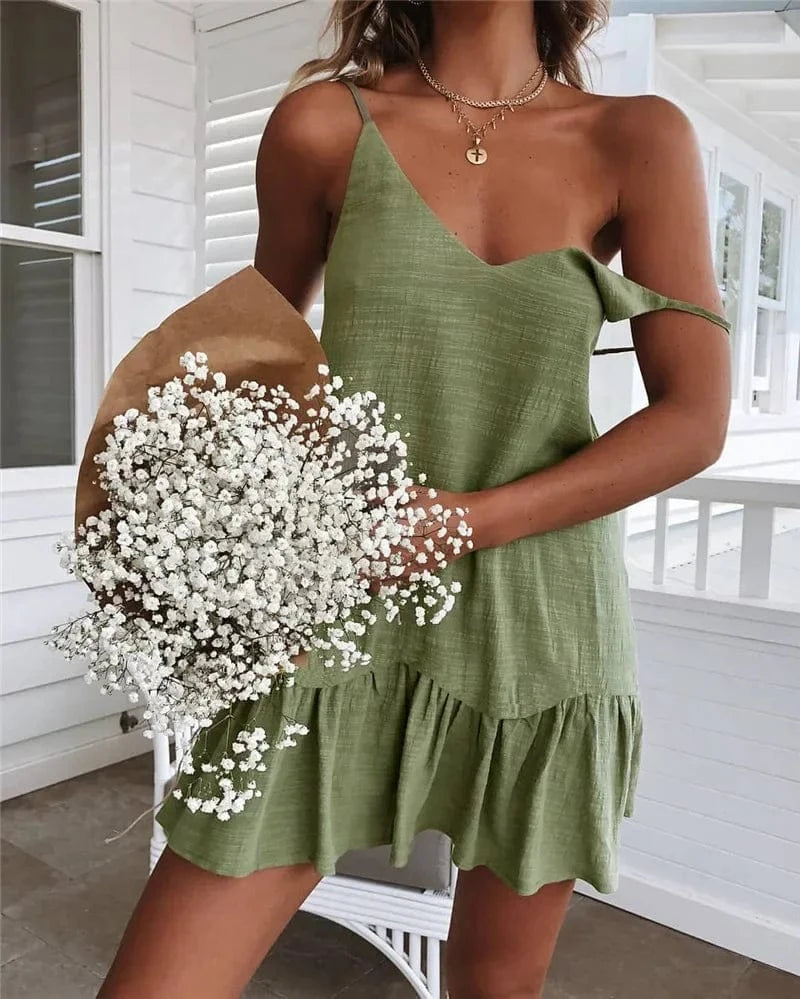 robe été bohème courte épaules dénudées idéale pour un look casual chic et léger en saison estivale