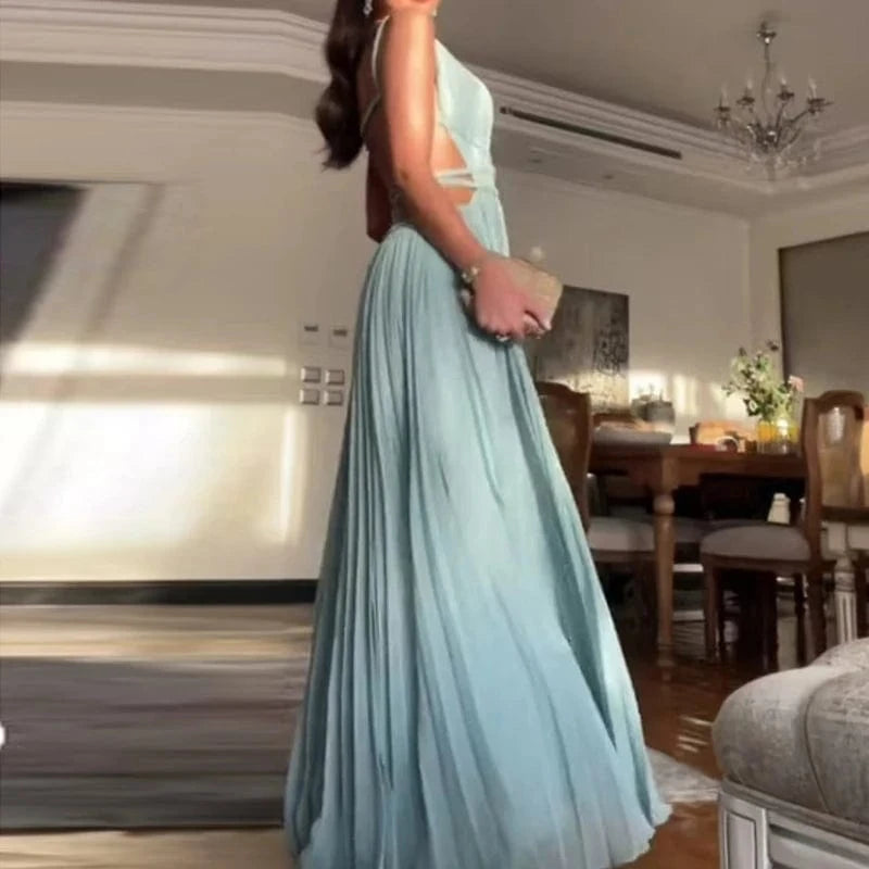 robe été fluide longue élégante dos nu idéale pour mariage invité chic ou soirée chic d'été