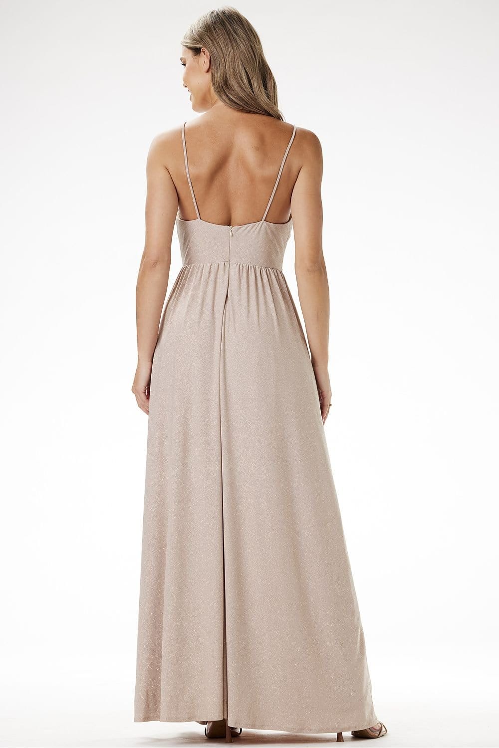 robe soirée sequin longue fendue chic moulante sans manches fendue argentée mariage invité