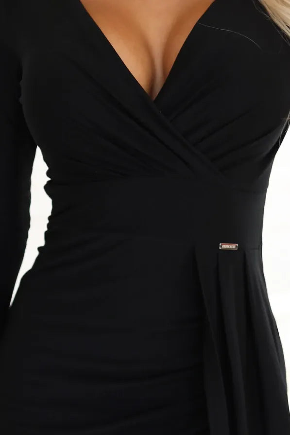 Robe noire moulante longue fendue
