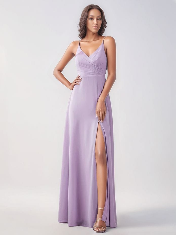 Robe pour invitée au mariage lilas longue