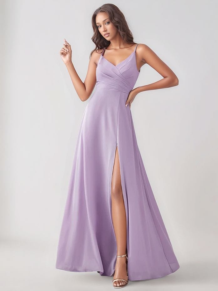 Robe pour invitée au mariage lilas longue