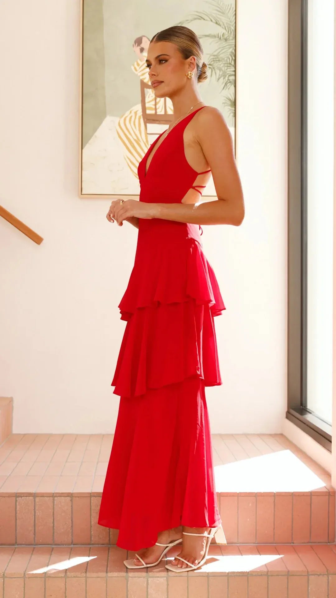 Robe pour unvitée au mariage dos nu fluide