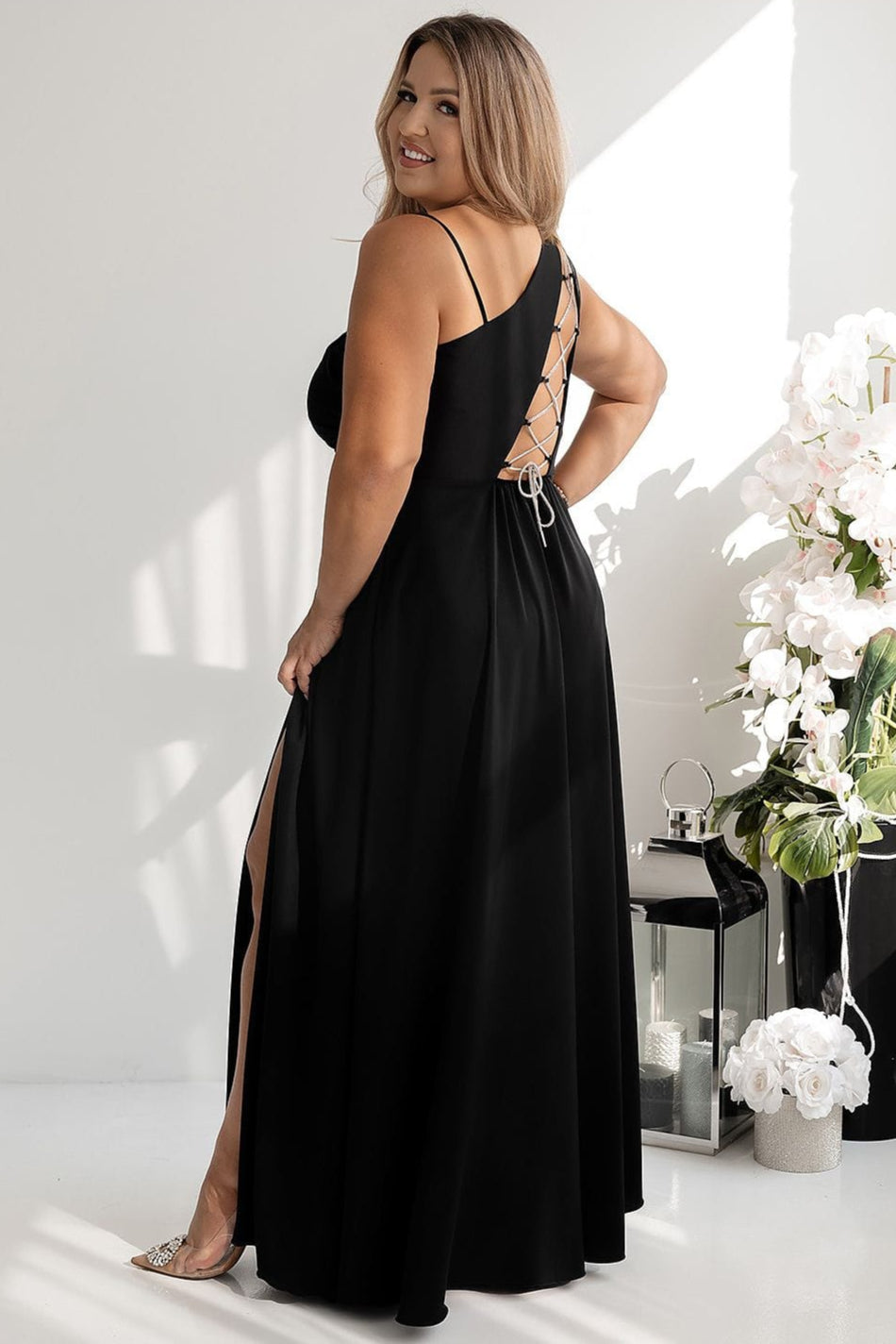 robe demoiselle d'honneur chic longue fendue élégante pour mariage invité été robe fluide féminine