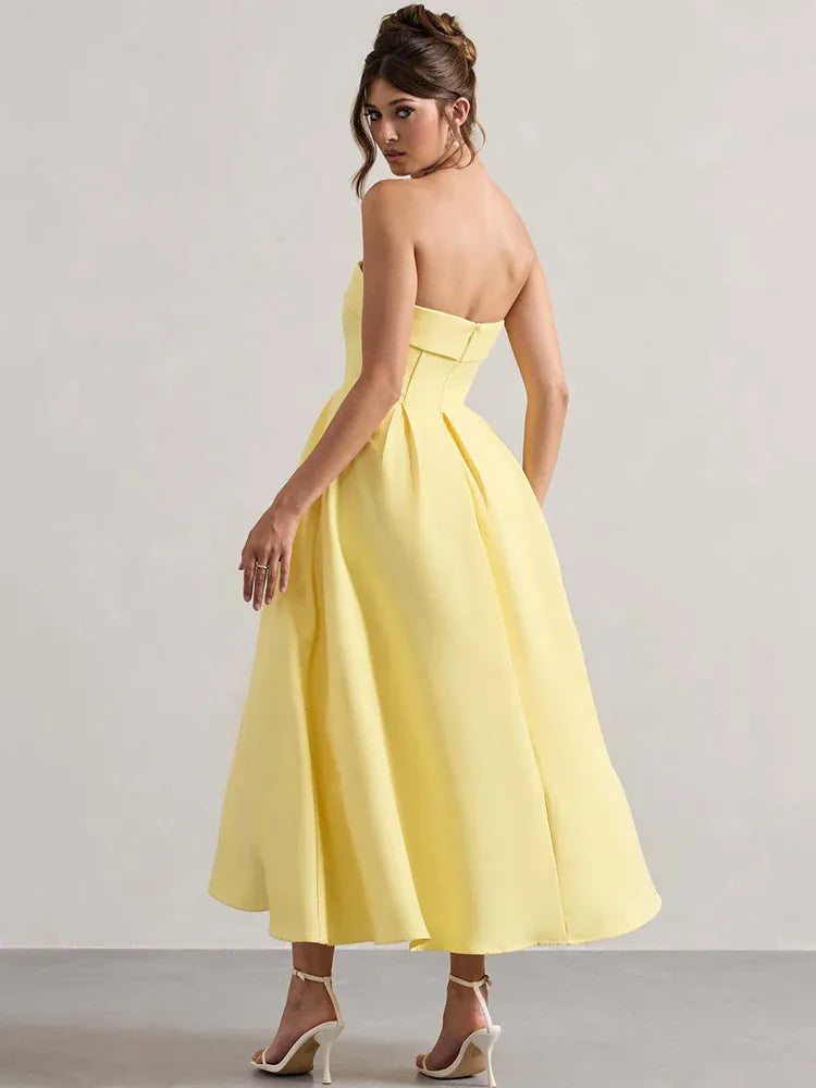 Robe trapèze midi bustier