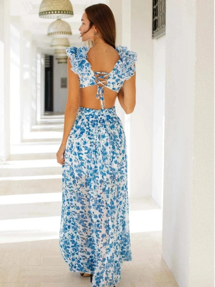 robe longue invitée mariage bohème sexy à la coupe fluide et élégante, idéale pour une cérémonie estivale