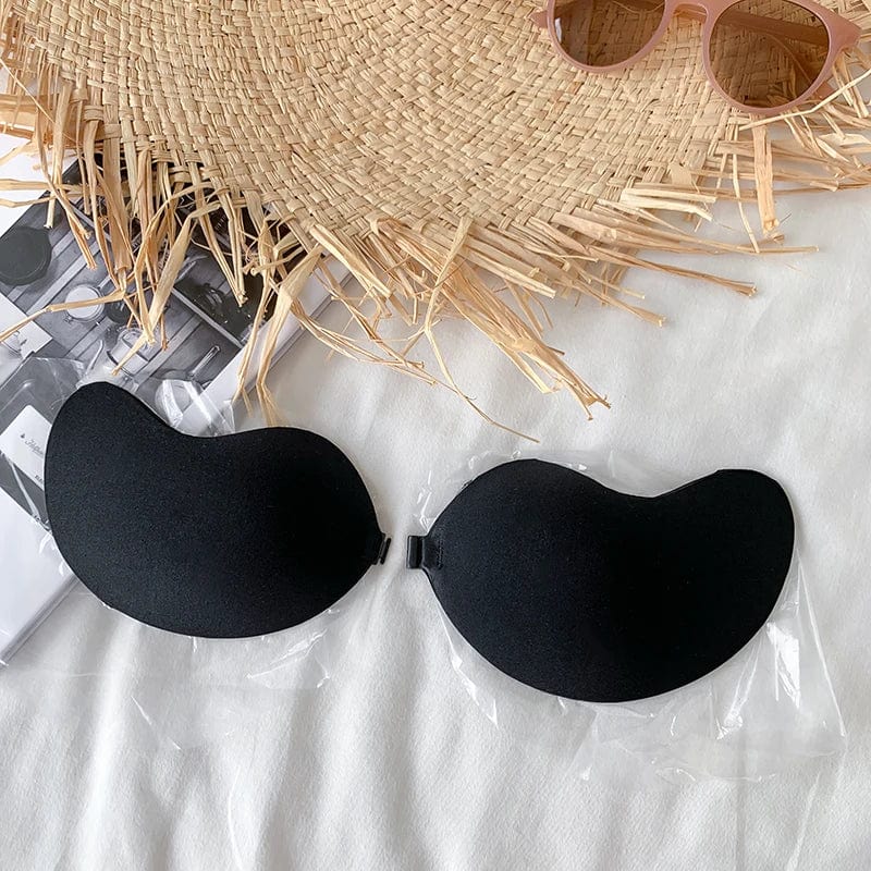 Accessoire soutien-gorge noir invisible sans bretelles adhésif idéal pour Robe dos nu soirée été élégante