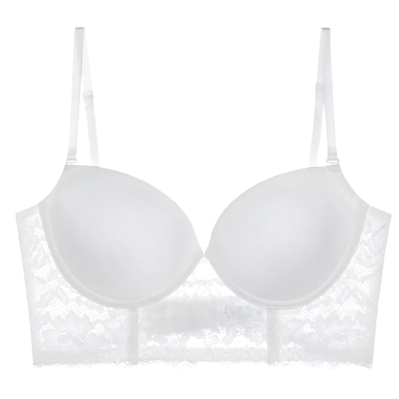 Soutien-gorge blanc en dentelle pour femme, accessoire élégant idéal sous une Robe de soirée chic ou mariée