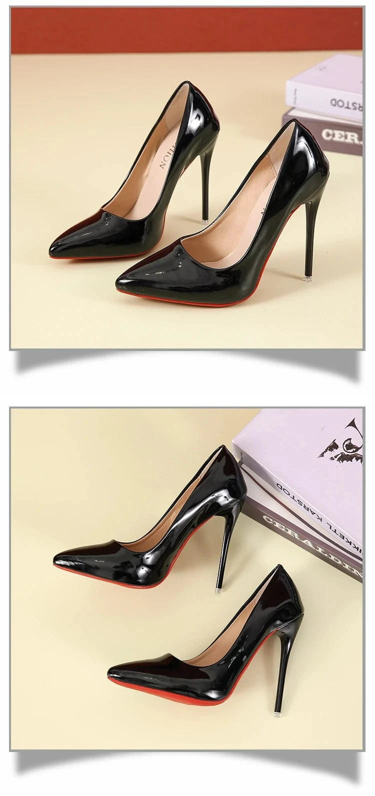 Talons aiguilles noires élégantes parfaites pour soirée chic ou mariage, avec talon haut et bout pointu