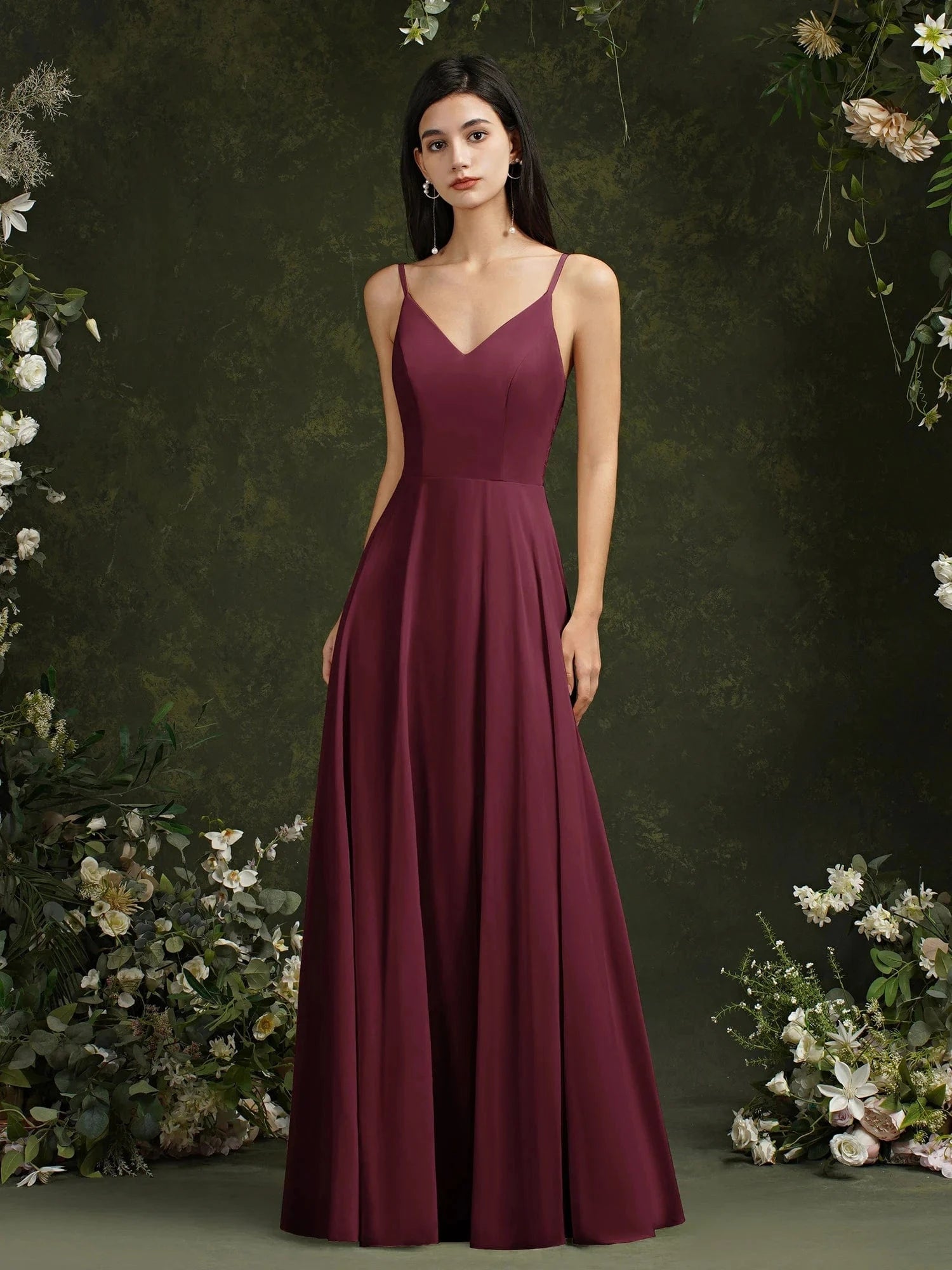 robe demoiselle d'honneur chic longue dos dentelle pour mariage invité élégante et féminine