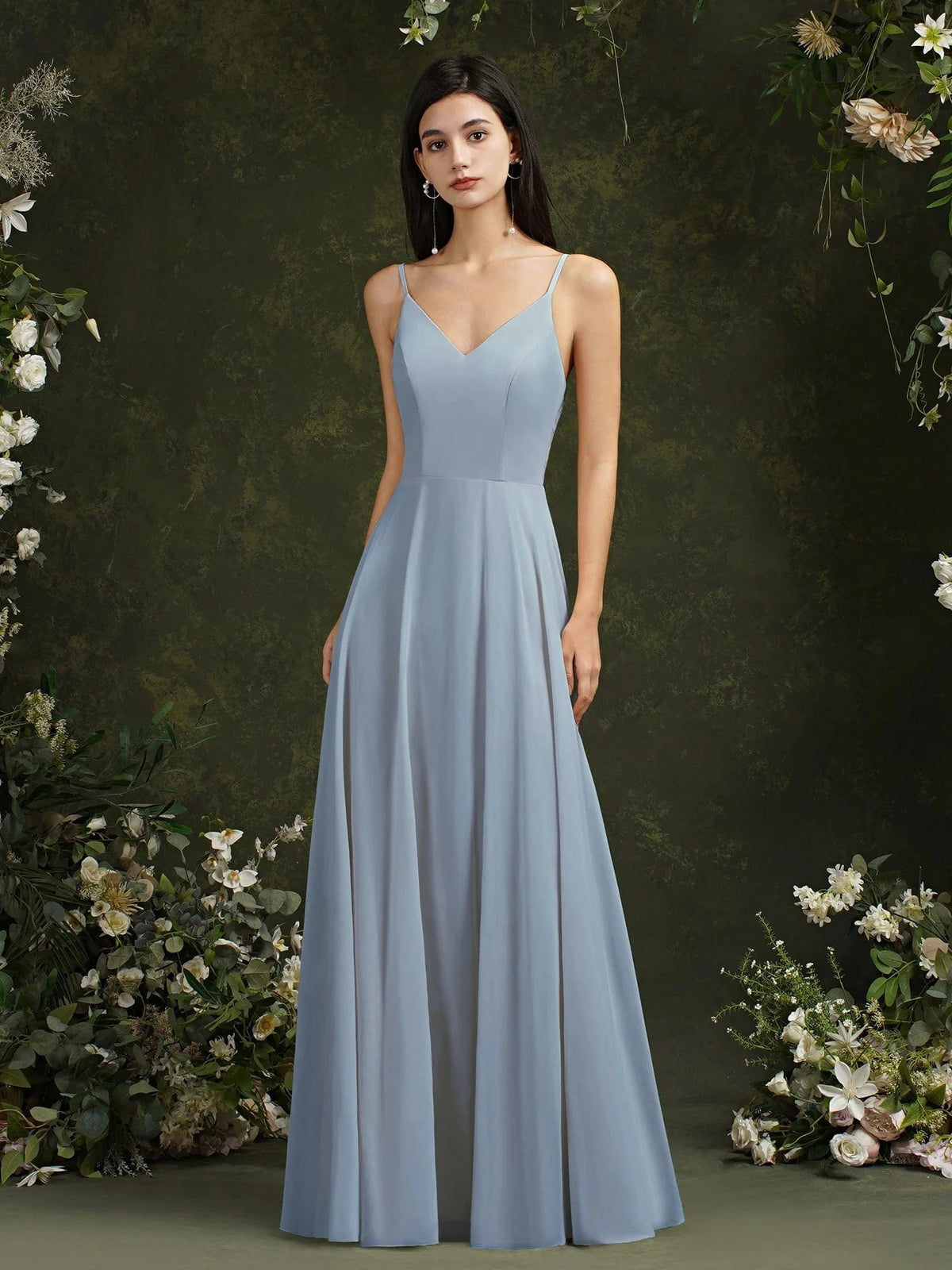 robe demoiselle d'honneur chic dos en dentelle longue élégante pour mariage invité sophistiqué