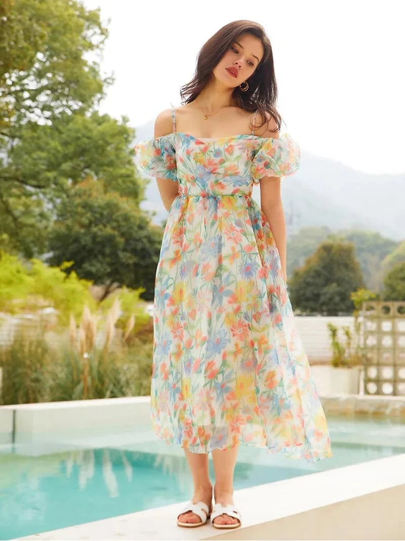robe champêtre invitée mariage dos nu longue fluide vert sauge silhouette trapèze sans manches