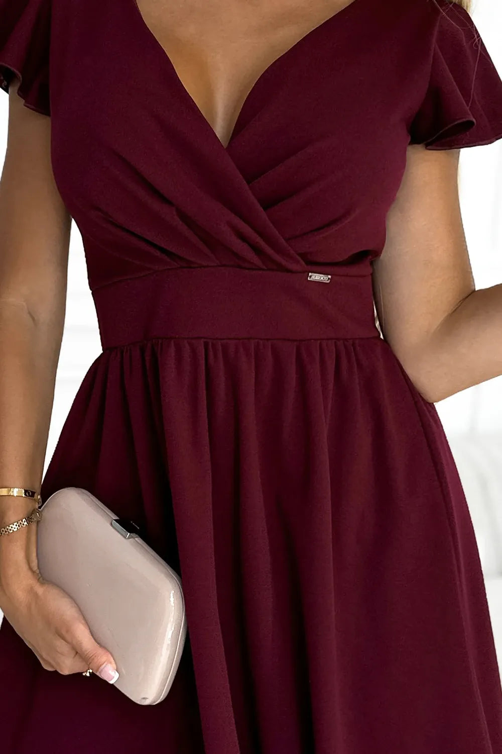 Robe bordeaux courte évasée