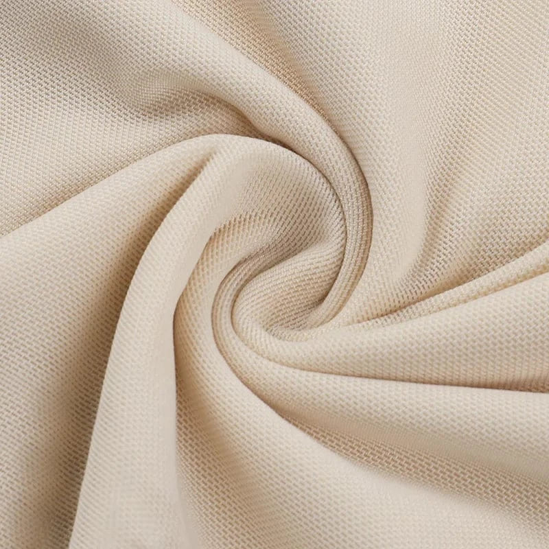 Robe beige fluide femme été chic en maille légère, idéale pour mariage invité ou occasion habillée élégante