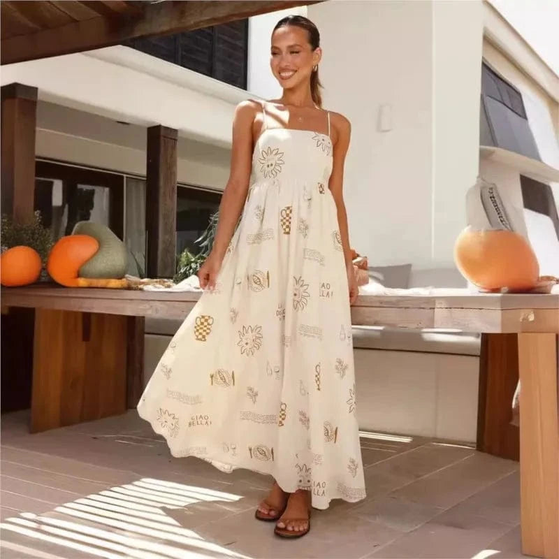 robe bohème dos nu évasée longue verte pour mariage invité chic en été manches courtes fluide