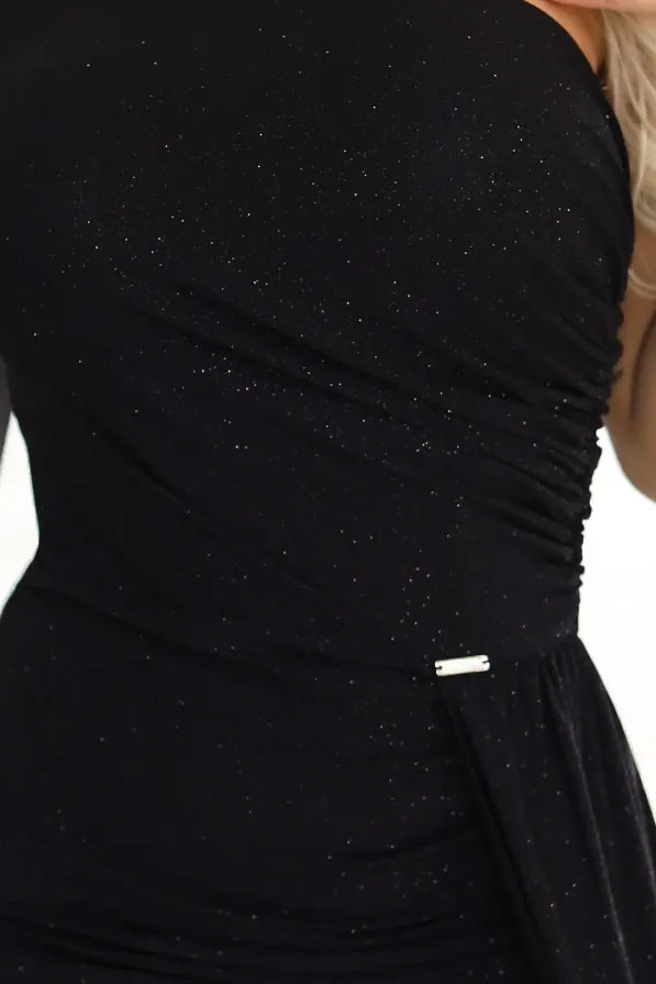Robe de gala longue fendue noire