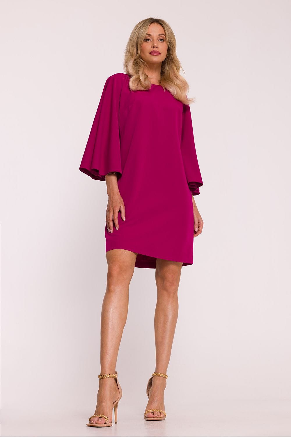 Robe courte rose manches longues ample style cocktail chic pour soirée mariage invitée été élégante