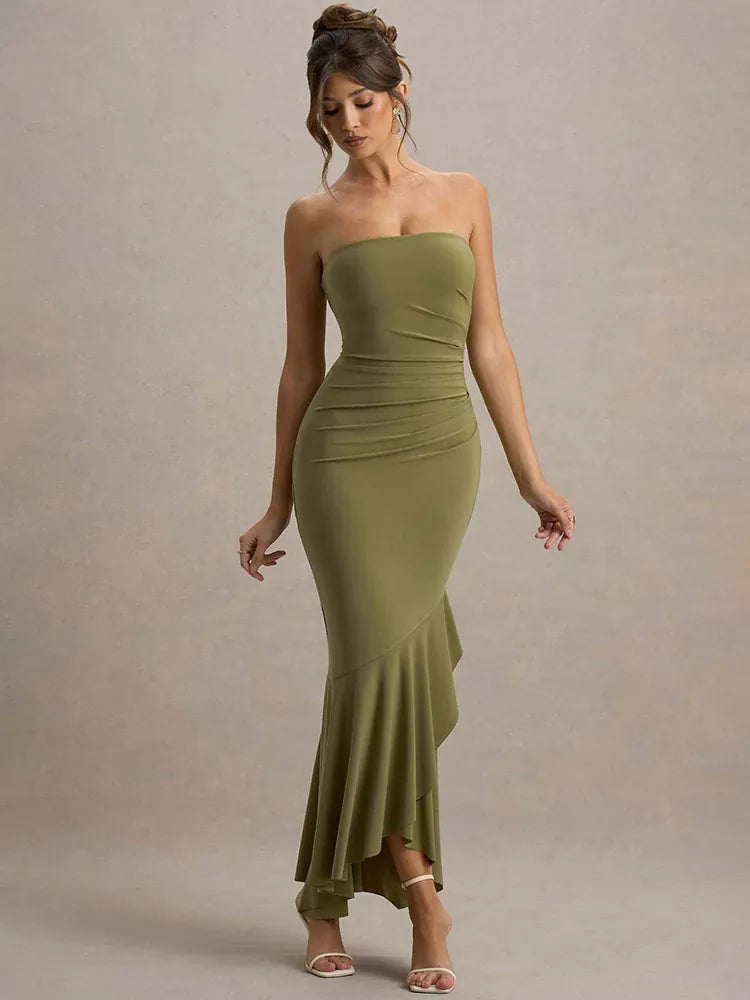 Robe de soirée bustier longue moulante
