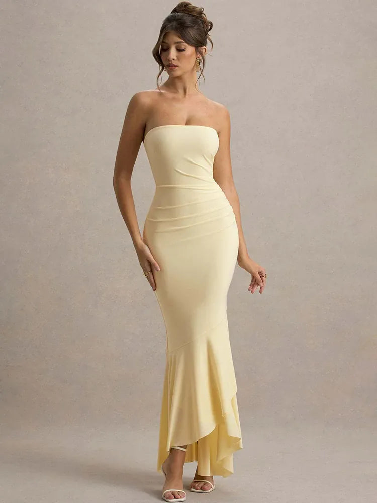 Robe de soirée bustier longue moulante
