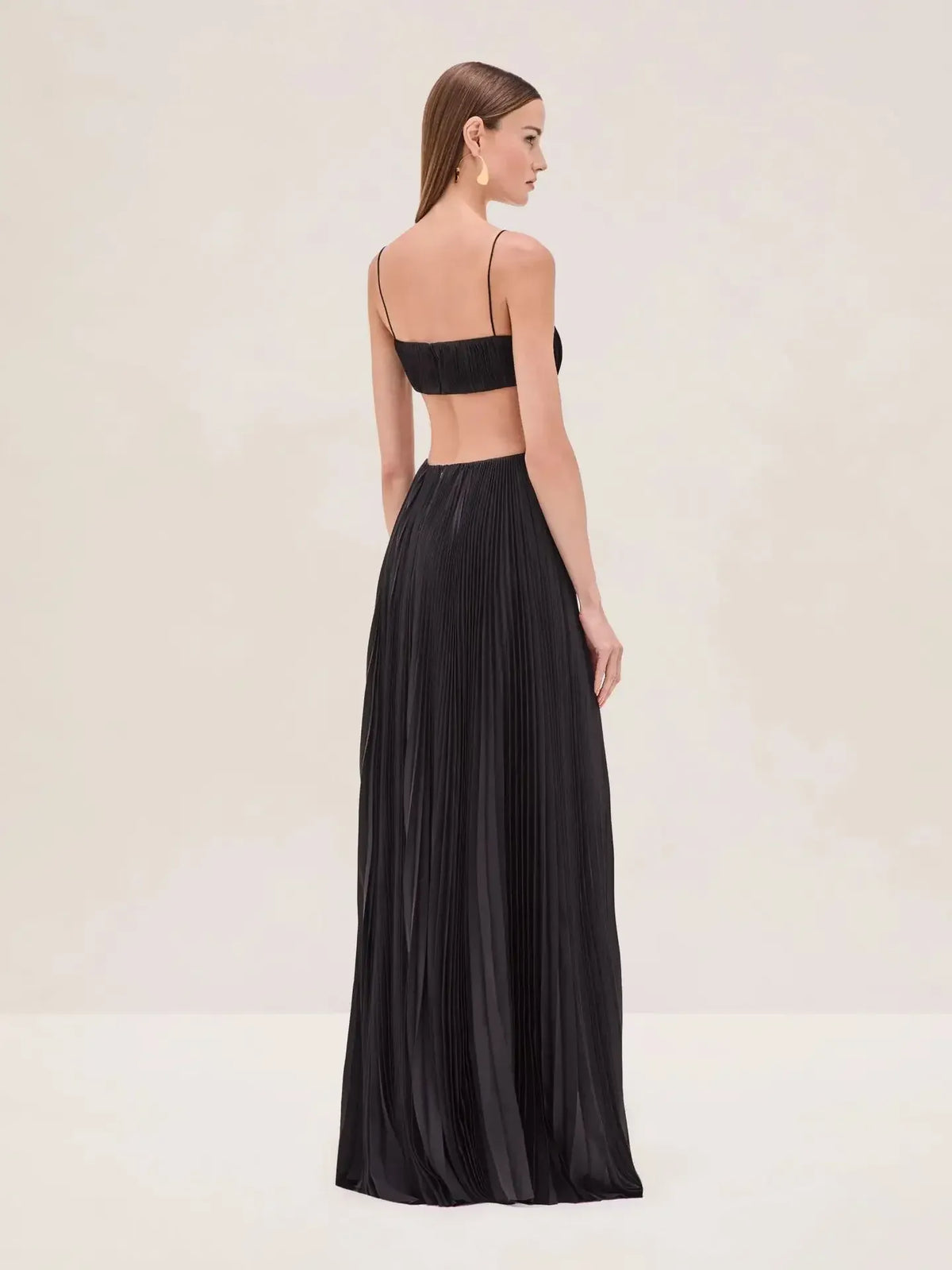Robe de soirée dos nu longue plissée