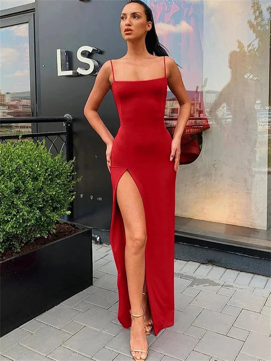 robe de soirée chic été fendue longue élégante pour mariage ou événement habillé en été