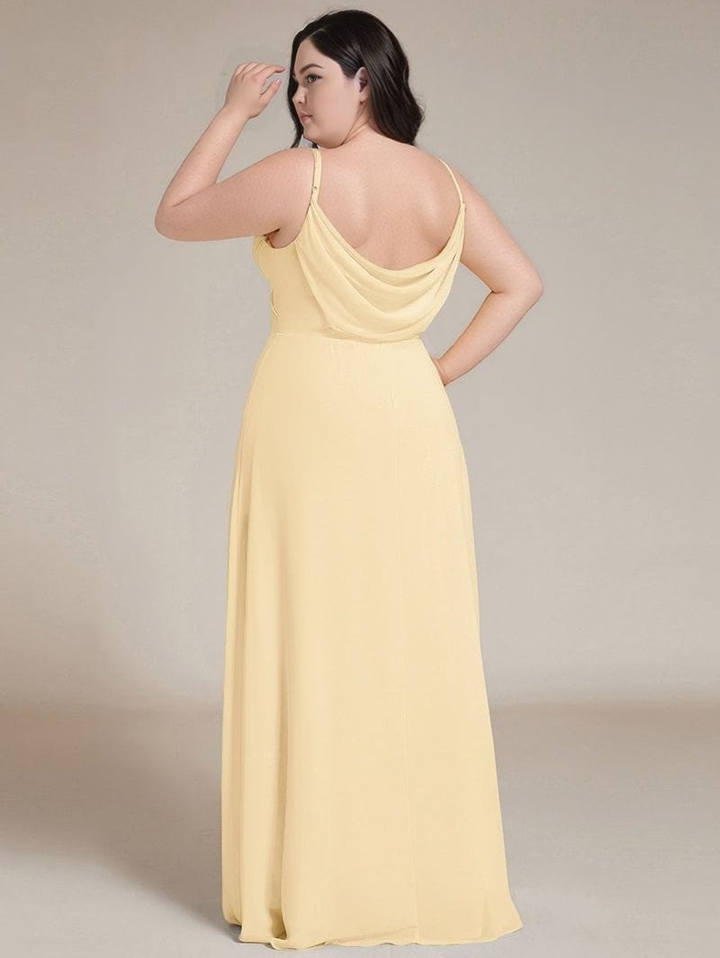 Robe longue été grande taille dos nu jaune fluide chic pour mariage invité ou soirée élégante