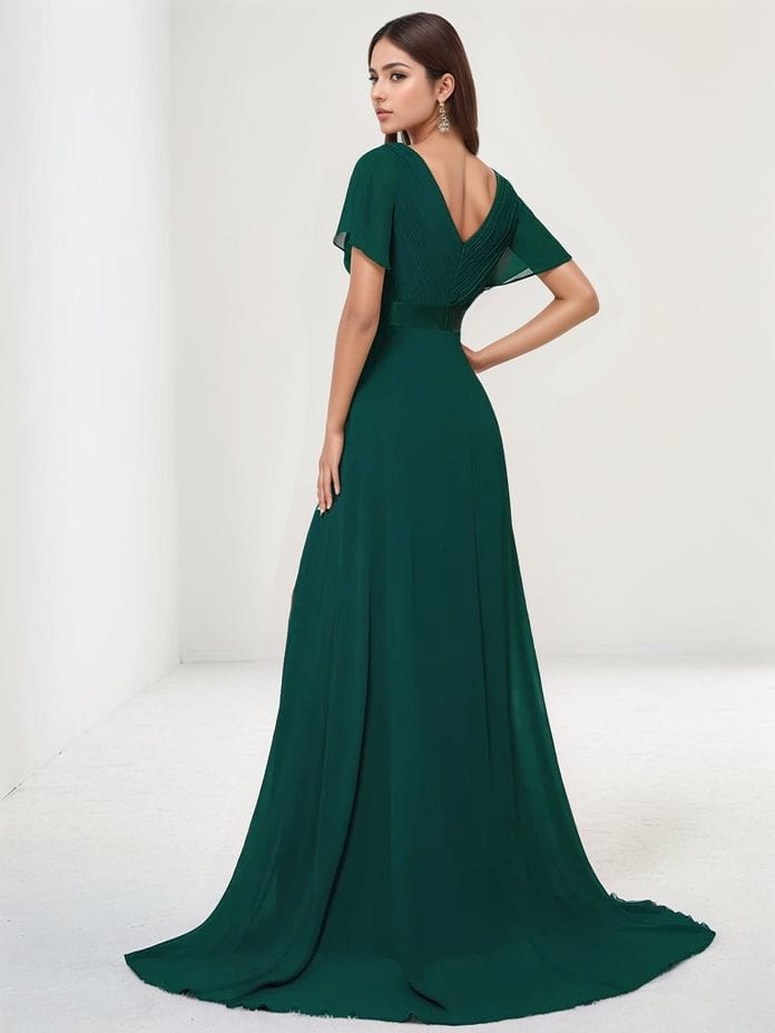 Robe de soirée mariage longue verte