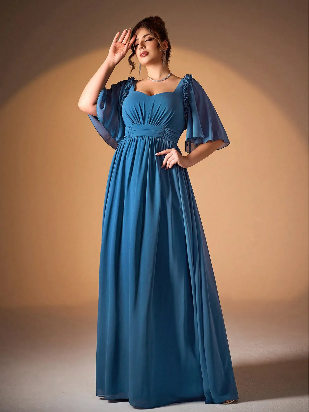Robe demoiselle d'honneur bleue grande taille