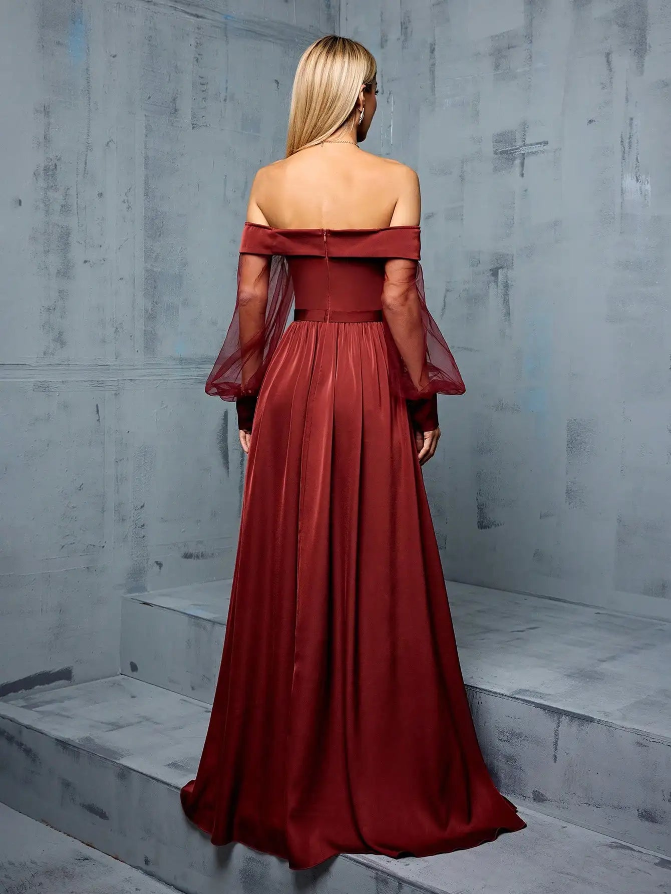 Robe demoiselle d'honneur longue bustier terracotta